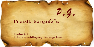 Preidt Gorgiás névjegykártya